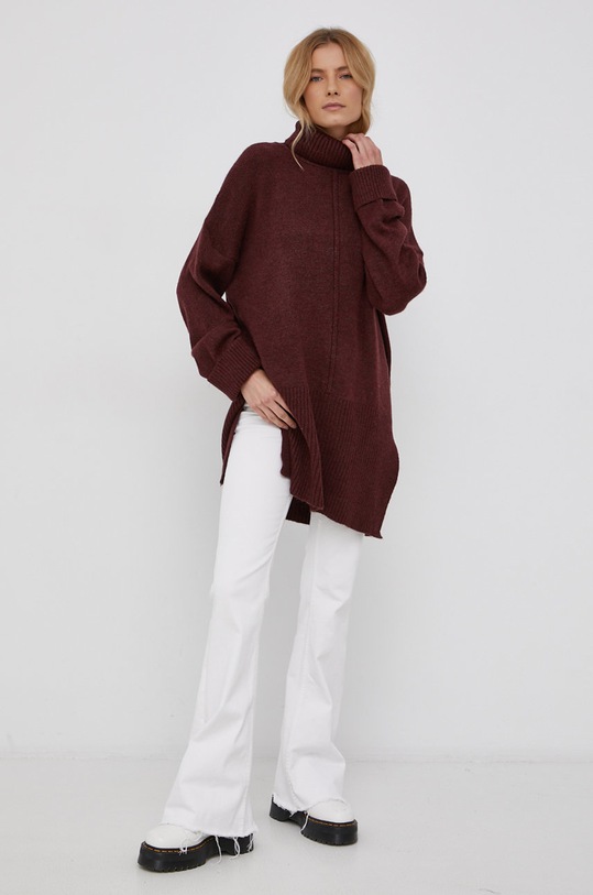 Only Sweter 15241191 bordowy AW21