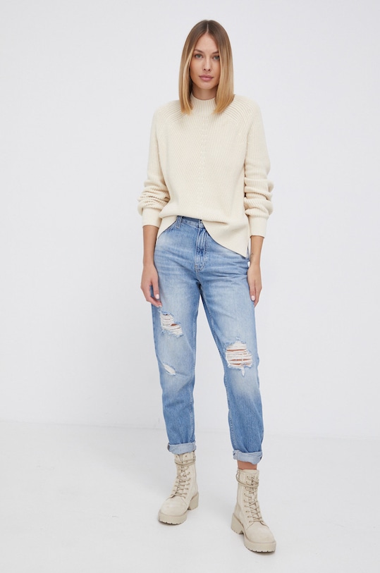 Calvin Klein Jeans Sweter J20J215290.4890 J20J215290.4890 beżowy AW21