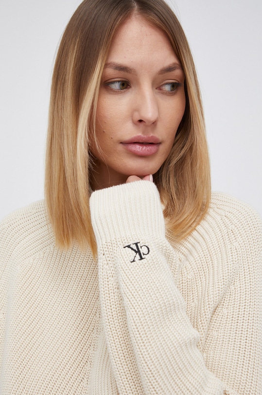 Calvin Klein Jeans Sweter J20J215290.4890 beżowy J20J215290.4890