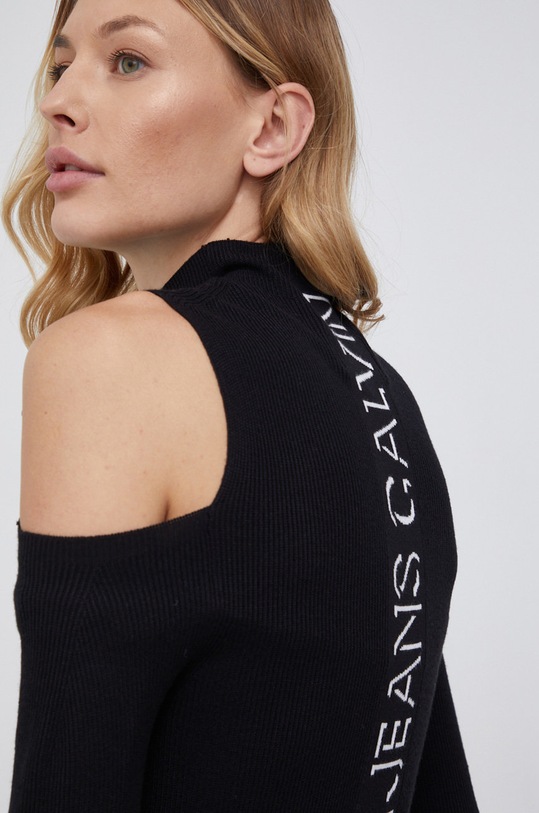 Calvin Klein Jeans Longsleeve J20J215294.4890 okrągły czarny J20J215294.4890