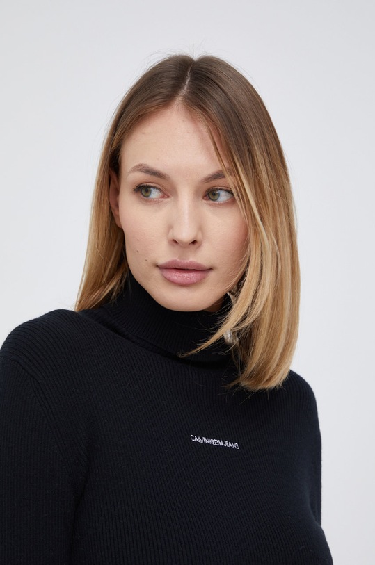 Calvin Klein Jeans - Sweter z domieszką wełny J20J216606.4890 czarny J20J216606.4890