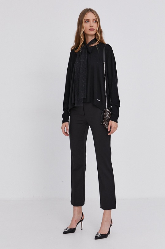 Red Valentino Sweter wełniany WR3KC09K64M czarny AW21