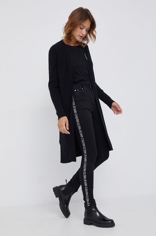 Calvin Klein Jeans Kardigan z domieszką wełny J20J216600.4890 J20J216600.4890 czarny AW21