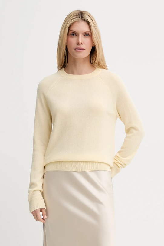 Kašmírový svetr Samsoe Samsoe kulatý žlutá F15322154