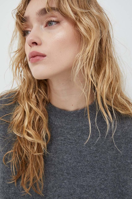 Samsoe Samsoe sweter wełniany Amaris F20400018 szary