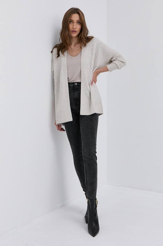 Morgan kardigan z domieszką wełny MDOUDOU szary AW22