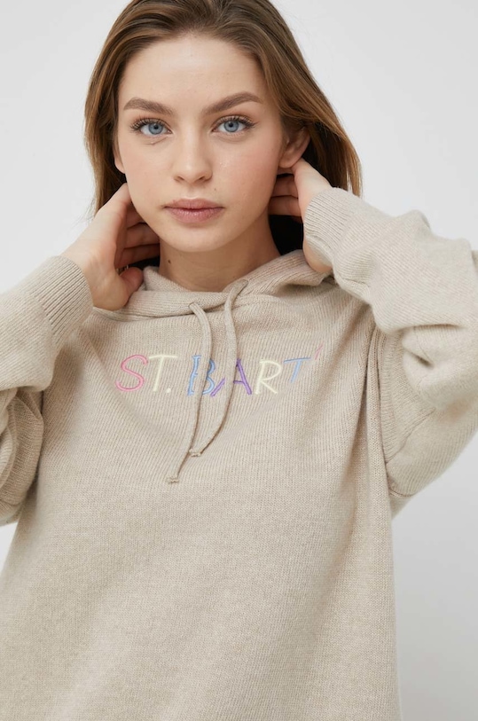 Volnen pulover MC2 Saint Barth Srednje debeline bež MEG0003