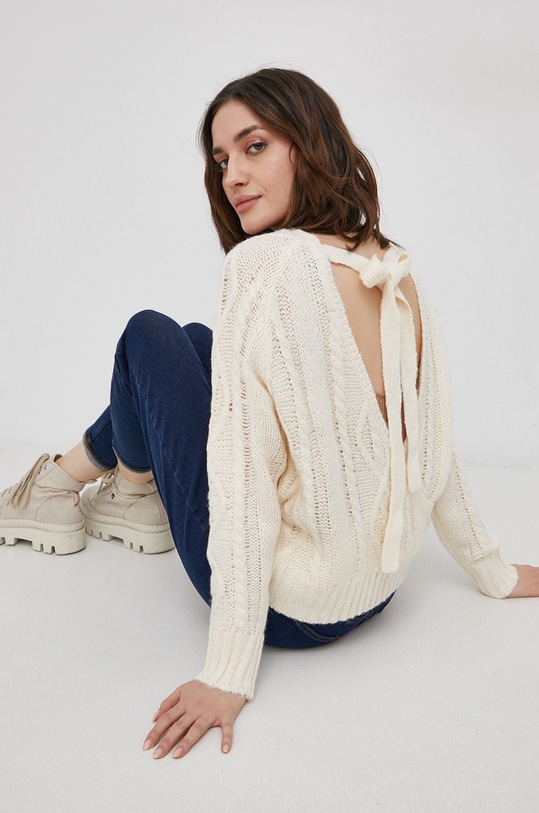 Sveter Brave Soul okrúhly béžová LK.248KERRYCRE