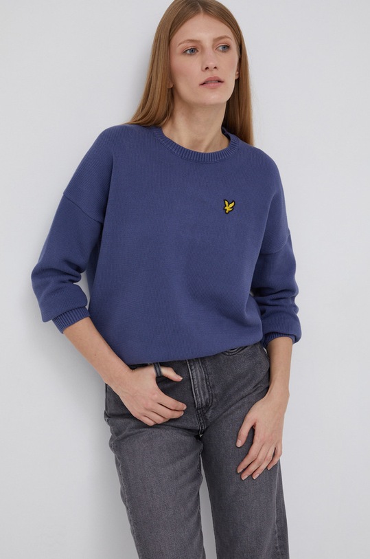 Lyle & Scott Sweter bawełniany pozostałe fioletowy KNW1200V.W524