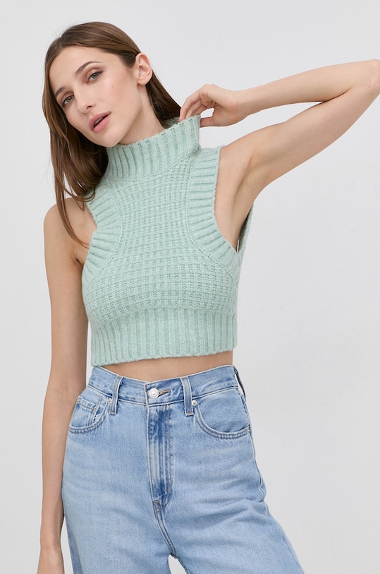 For Love & Lemons Vestă grosime medie verde KFA21T104
