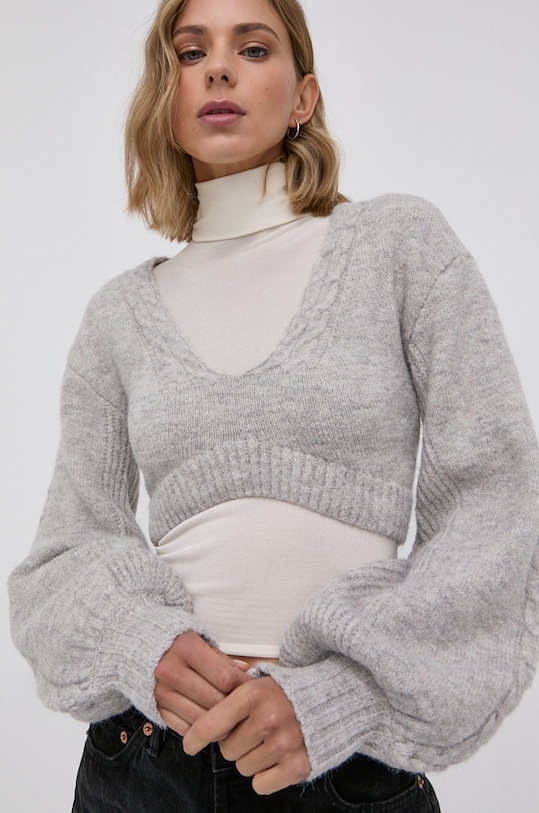 For Love & Lemons Sweter pozostałe szary KFA21S801