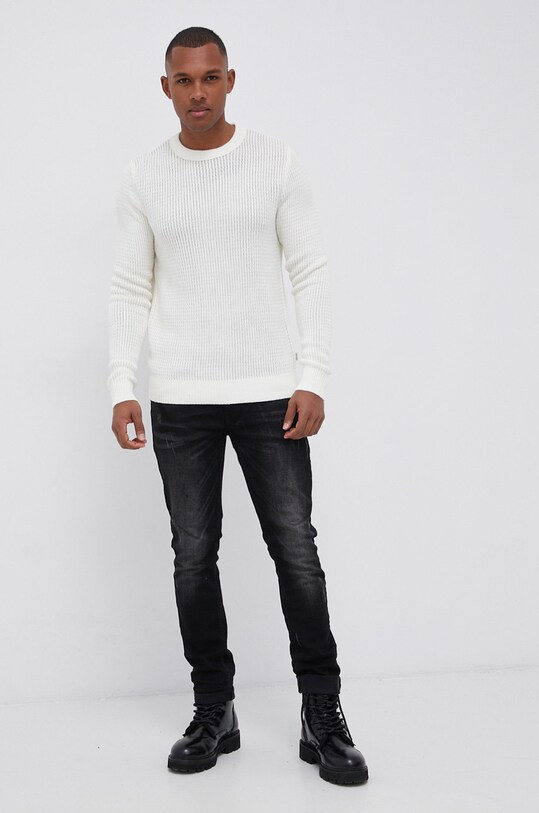 Jack & Jones Sweter 12189961 beżowy AW21