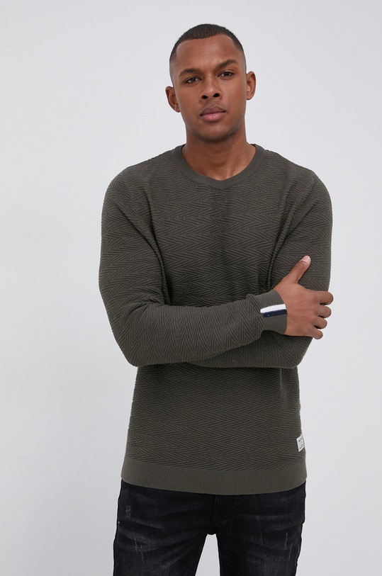 Jack & Jones Sweter bawełniany zielony 12192563