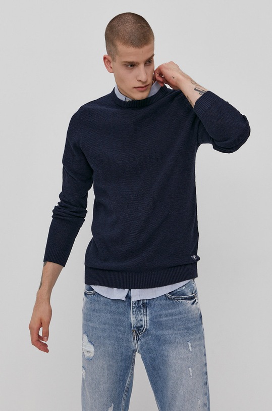 Sveter Premium by Jack&Jones okrúhly tmavomodrá 12183370