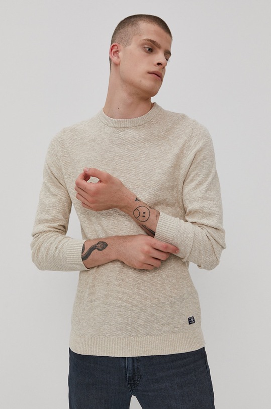 Premium by Jack&Jones Sweter okrągły beżowy 12183370