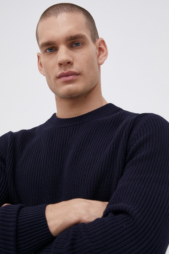 Premium by Jack&Jones Sweter bawełniany 12193093 granatowy