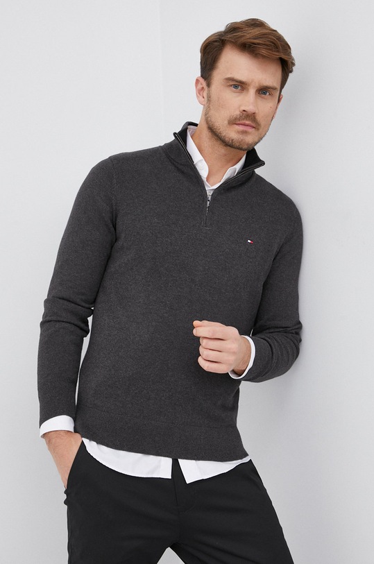 Tommy Hilfiger Sweter z domieszką kaszmiru wełna szary MW0MW12983.4890