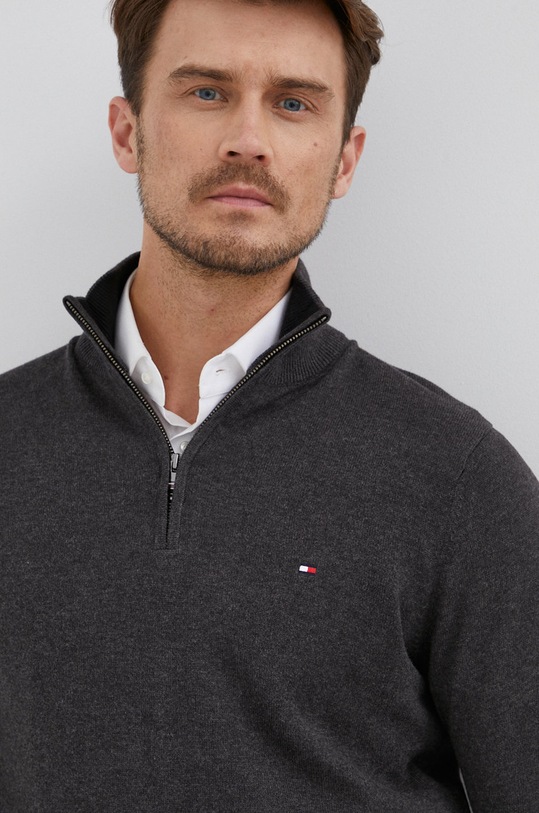 Tommy Hilfiger Sweter z domieszką kaszmiru szary MW0MW12983.4890
