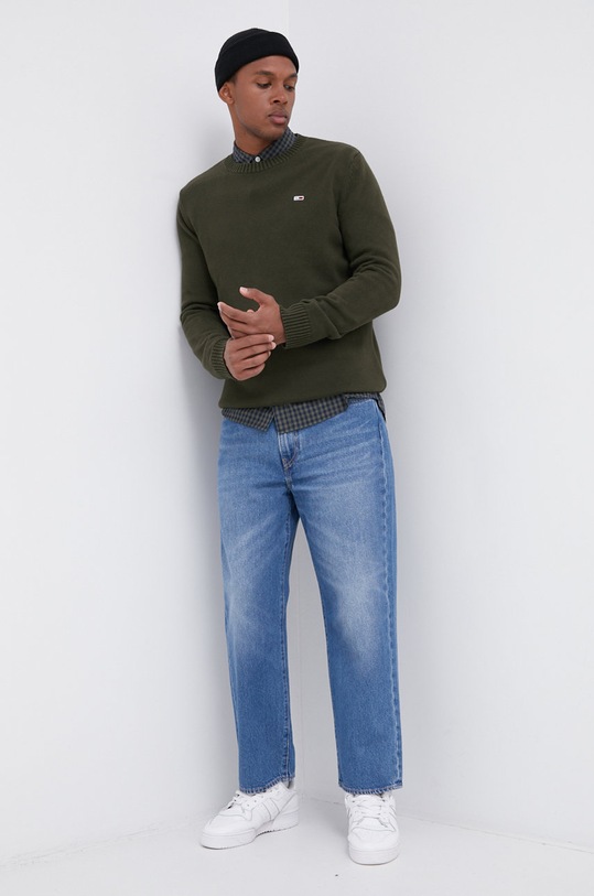 Tommy Jeans Sweter bawełniany DM0DM11856.4890 pozostałe zielony DM0DM11856.4890