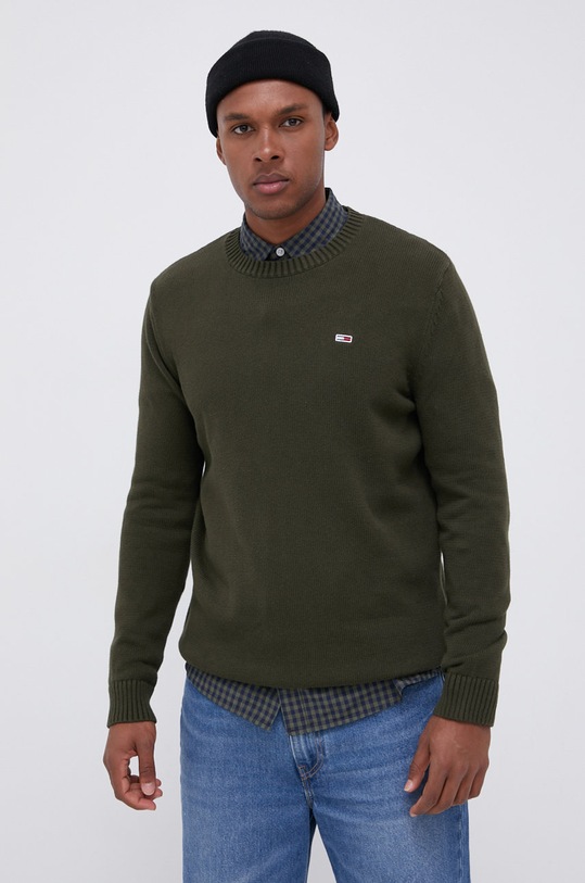 Tommy Jeans Sweter bawełniany DM0DM11856.4890 DM0DM11856.4890 zielony AW21