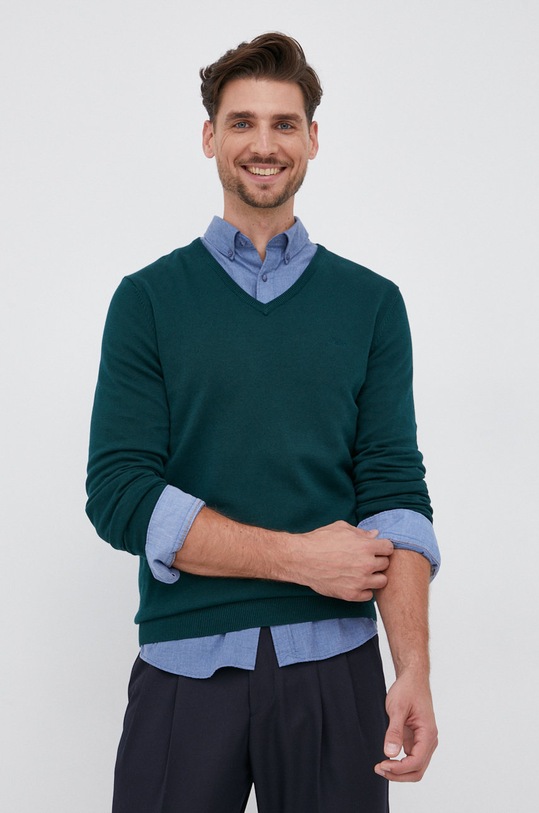 Svetr V výstřih zelená 2101804