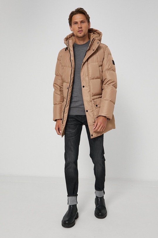 Vlněný svetr Boss 50457742 šedá AW21