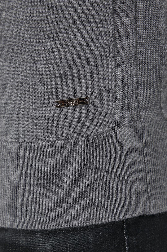 Vlněný svetr Boss 50457742 šedá
