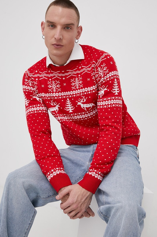 Produkt by Jack & Jones Sweter pozostałe czerwony 12182270.TangoRed