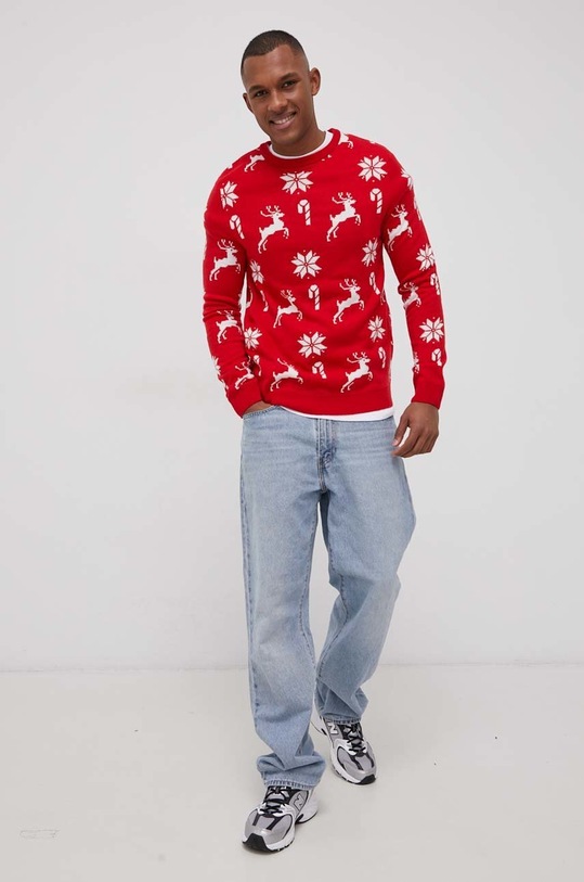 Svetr Produkt by Jack & Jones 12198673.TangoRed červená AW21