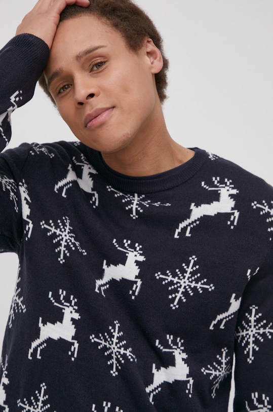 Produkt by Jack & Jones Sweter granatowy 12198673.NavyBlazer