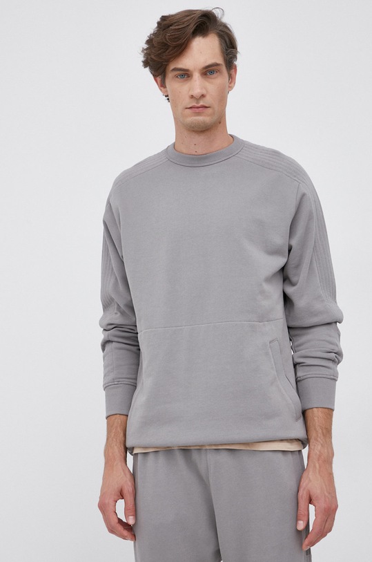 Bavlněná mikina G-Star bez kapuce šedá D19868.B782