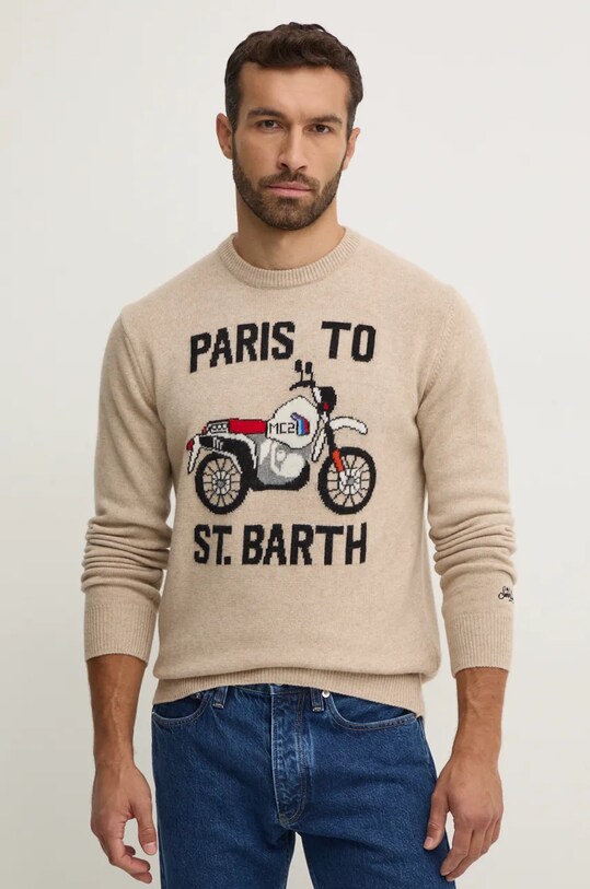MC2 Saint Barth sweter wełniany beżowy HER0001