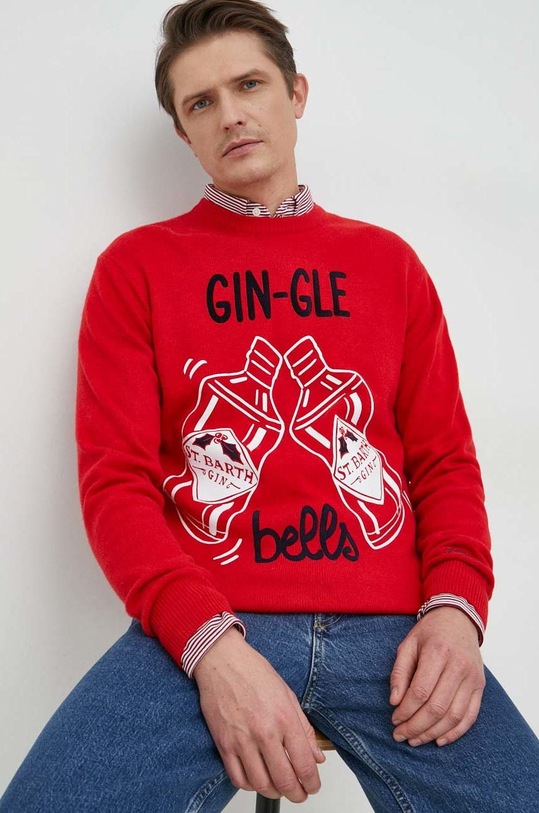 Volnen pulover MC2 Saint Barth Srednje debeline rdeča HER0001