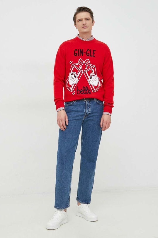 Volnen pulover MC2 Saint Barth HER0001 rdeča AA00