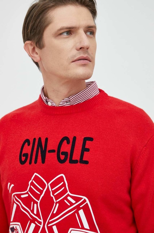 Volnen pulover MC2 Saint Barth HER0001 rdeča