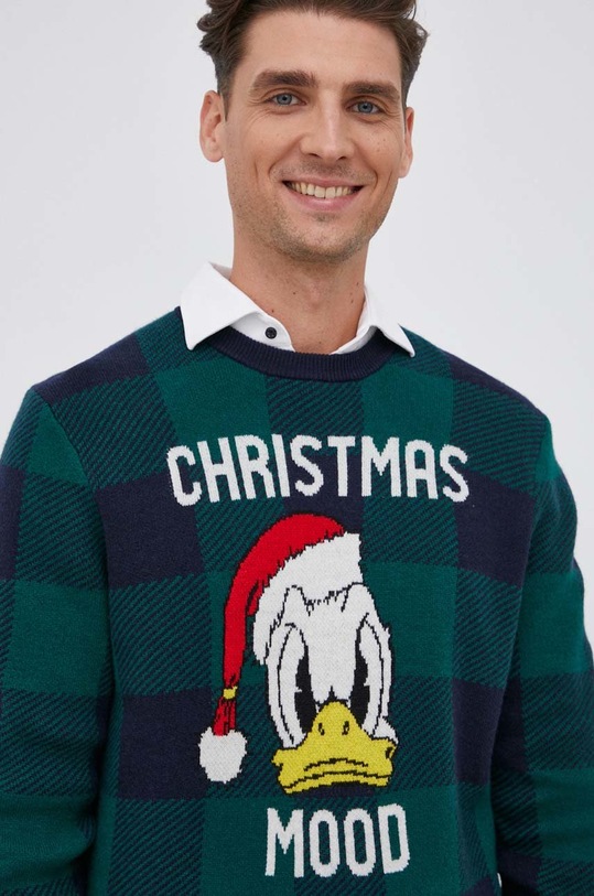 Vlněný svetr MC2 Saint Barth nášivka tyrkysová HER0002