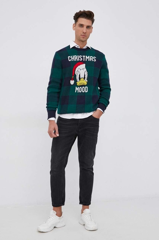 Vlněný svetr MC2 Saint Barth HER0002 tyrkysová AW21