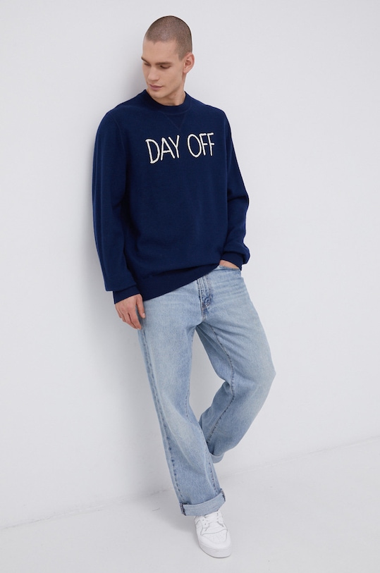 MC2 Saint Barth Sweter wełniany okrągły granatowy JAK0001