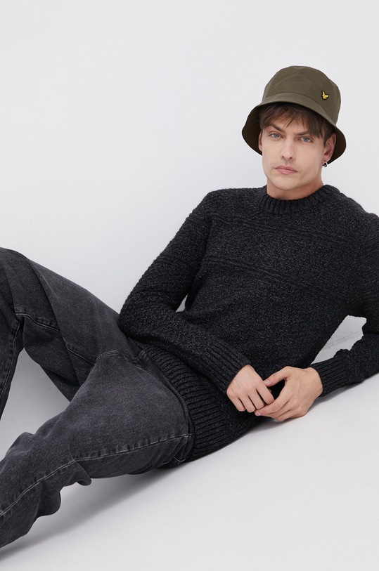 Superdry Sweter z domieszką wełny okrągły czarny M6110305A.5ZZ
