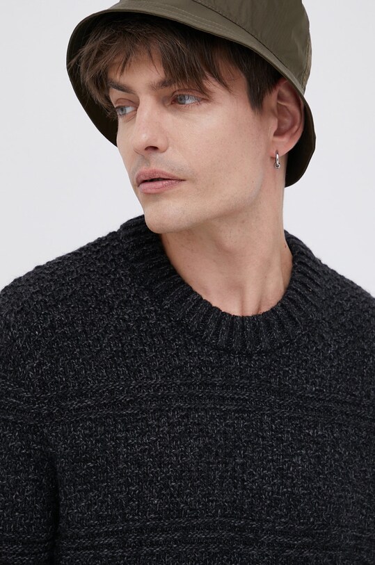 Superdry Sweter z domieszką wełny M6110305A.5ZZ czarny