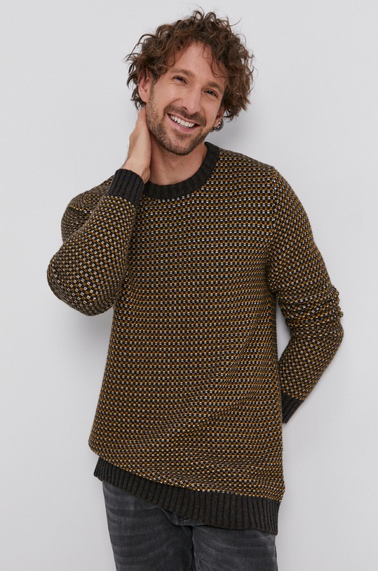 Sisley Sweter okrągły brązowy 122HT1C47.902