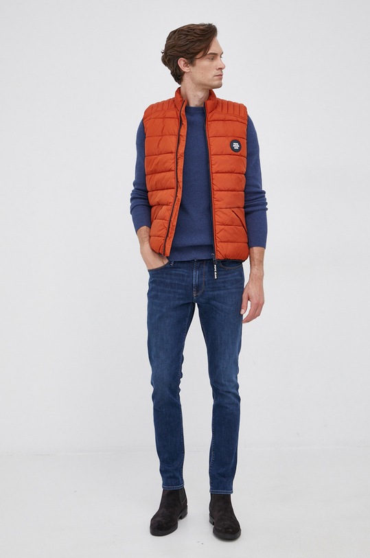 Sveter s prímesou vlny Sisley 102HS1C65.817 tmavomodrá AW21