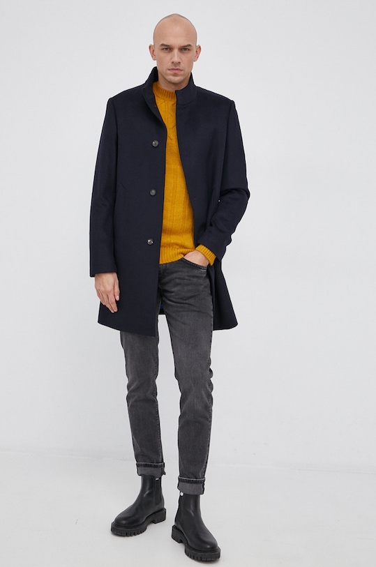 Sisley Sweter z domieszką wełny 1255T1C77.902 żółty AW21