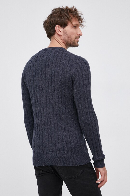 Odzież Lyle & Scott - Sweter z domieszką wełny KN732V.Z56 granatowy