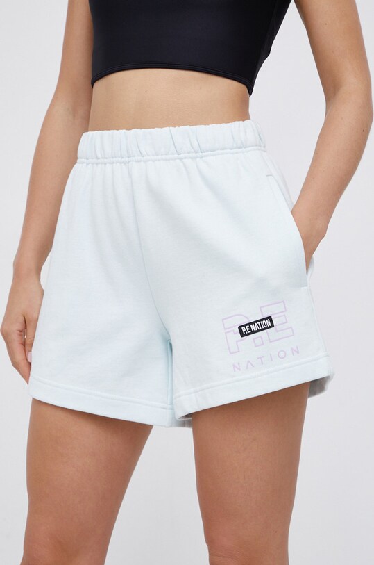 Хлопковые шорты P.E Nation гладкий бирюзовый 21PE3S169