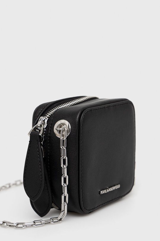 Kožená kabelka Karl Lagerfeld 215W3224 černá AW21