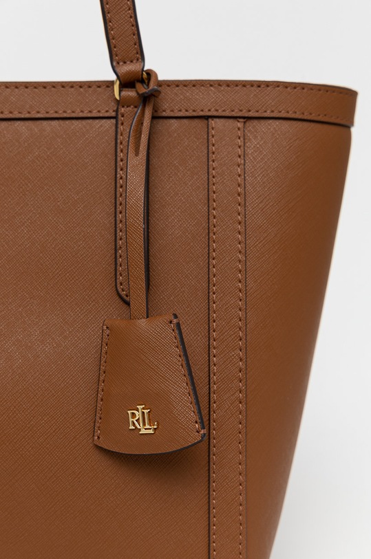 Lauren Ralph Lauren Torebka skórzana 431842431002 431842431002 brązowy AW21