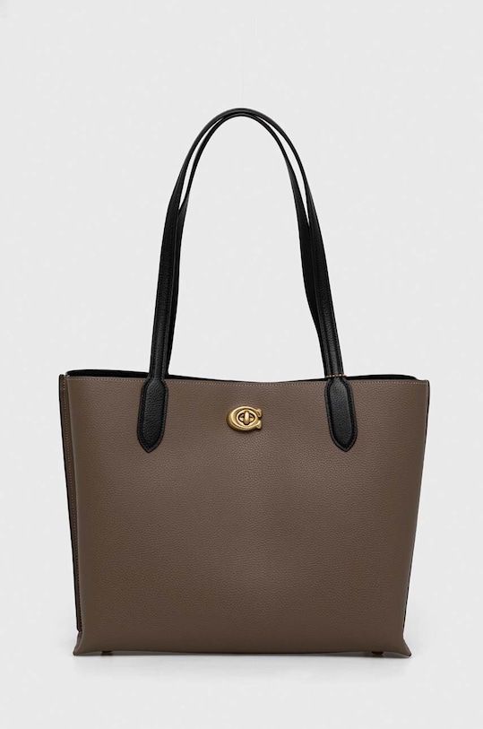 Шкіряна сумочка Coach Willow лицьова шкіра коричневий C0692
