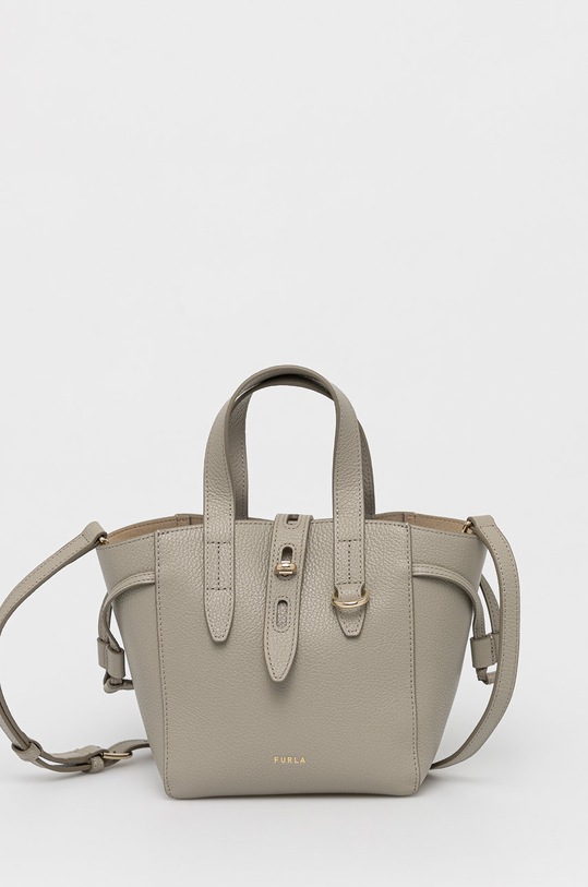 Furla Torebka skórzana skóra licowa szary BASRFUA.HSF000.M7Y00