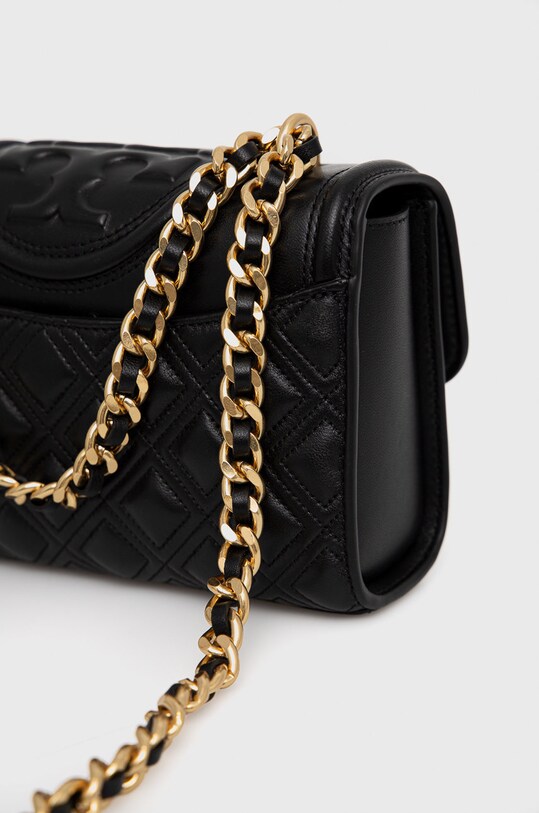 Kožená kabelka Tory Burch SMALL SHOULDER čierna 75576.001